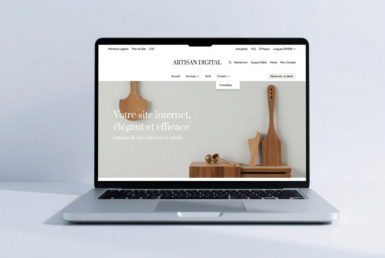 Aperçu d'un site créé par JMWebservices